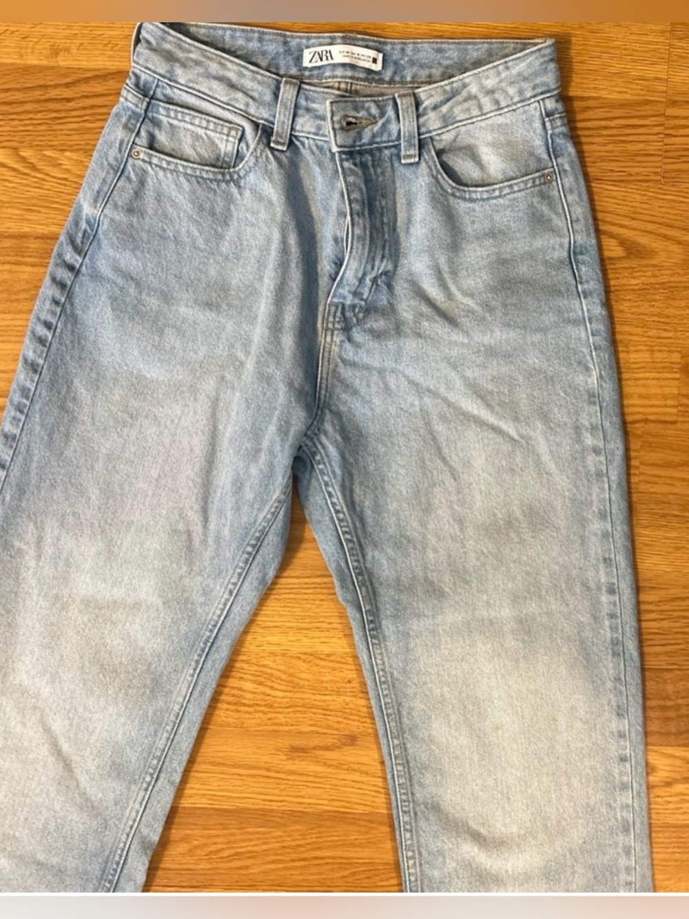 Zara Z1975 Light Wash Straight Leg Jeans Size 4 - Picture 4 of 12